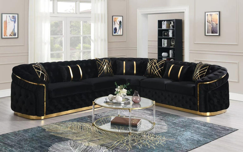 L856 - Queen Black Sectional Living Room